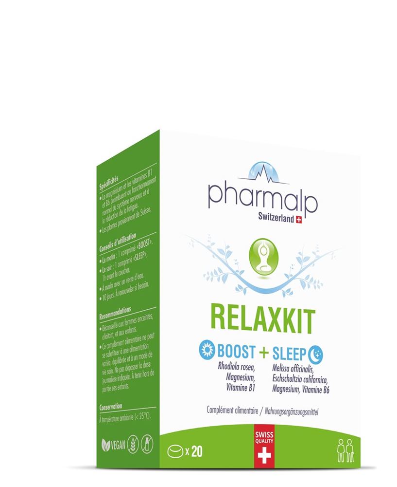 PHARMALP RELAXKIT Boost & Sleep Tabl Blist 20 Stk