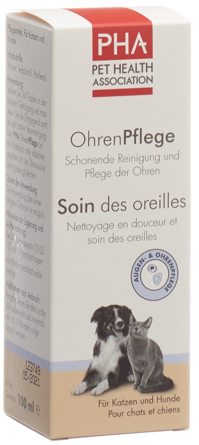 PHA OhrenPflege Tropfen f Hunde und Katzen 100 ml