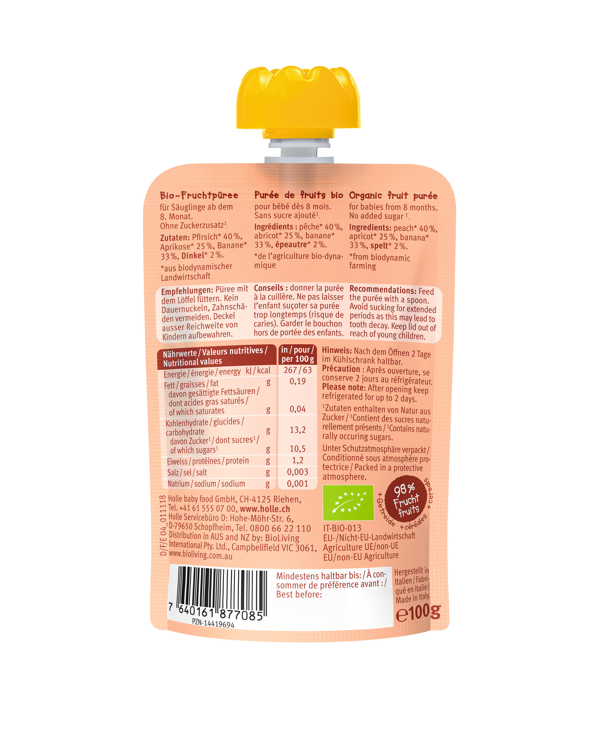 HOLLE Pouchy Panda Peach 100 g