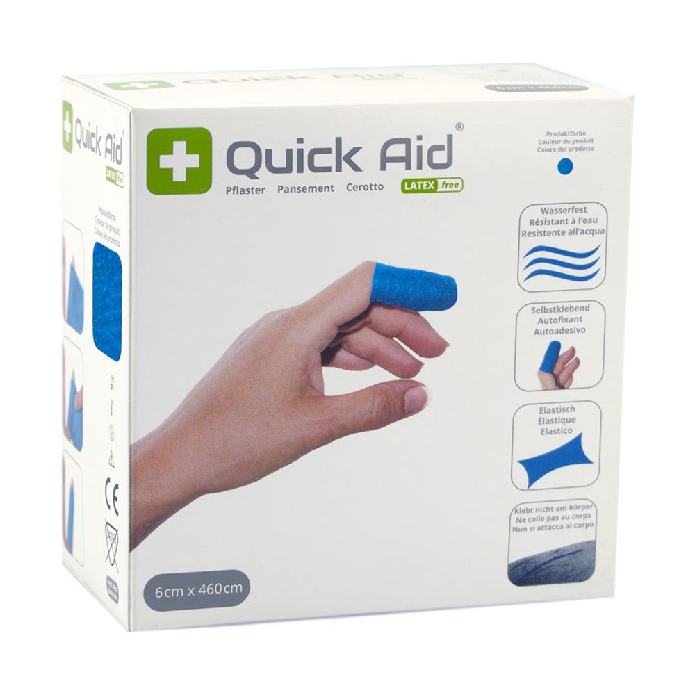 QUICK AID Pflaster 6x460cm Latexfrei blau