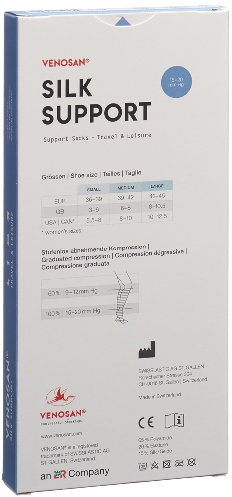 VENOSAN SILK A-D Support Socks M white 1 Paar