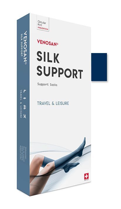 VENOSAN SILK A-D Support Socks L marine 1 Paar