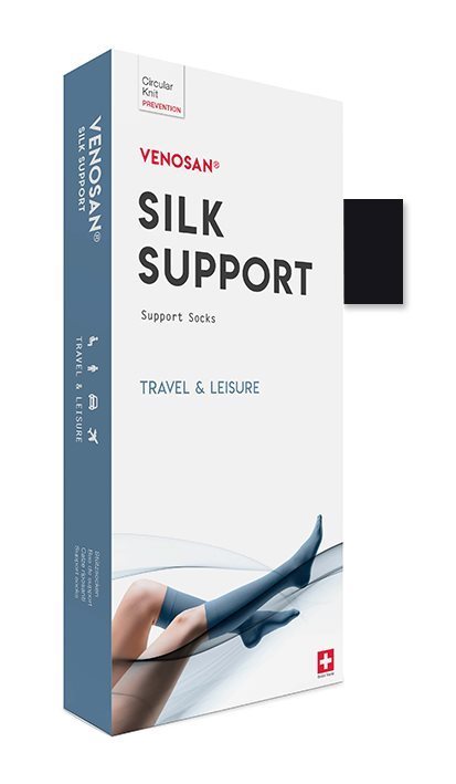 VENOSAN SILK A-D Support Socks L black 1 Paar