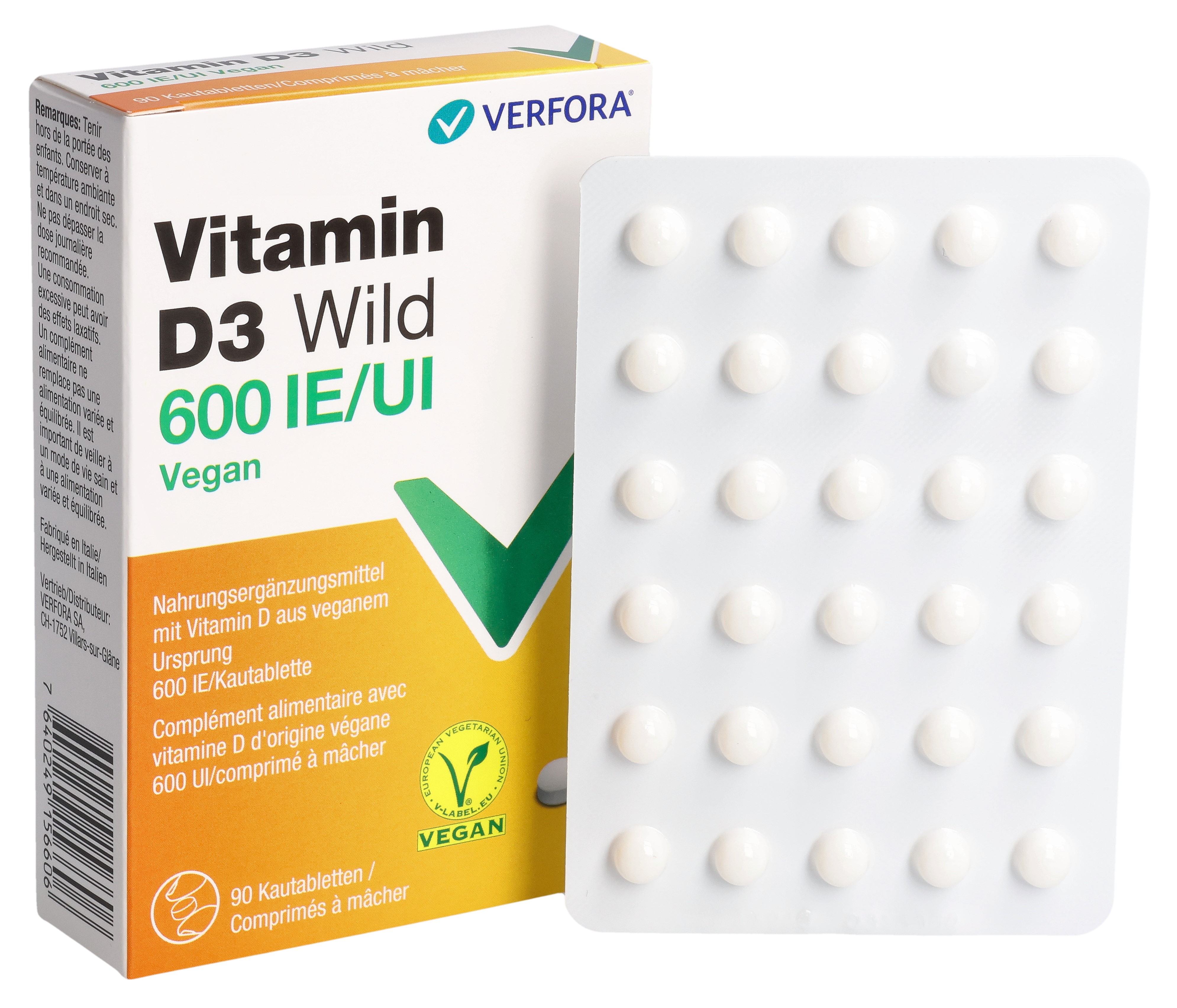 VITAMIN D3 WILD Kautabl 600 IE vegan 90 Stk