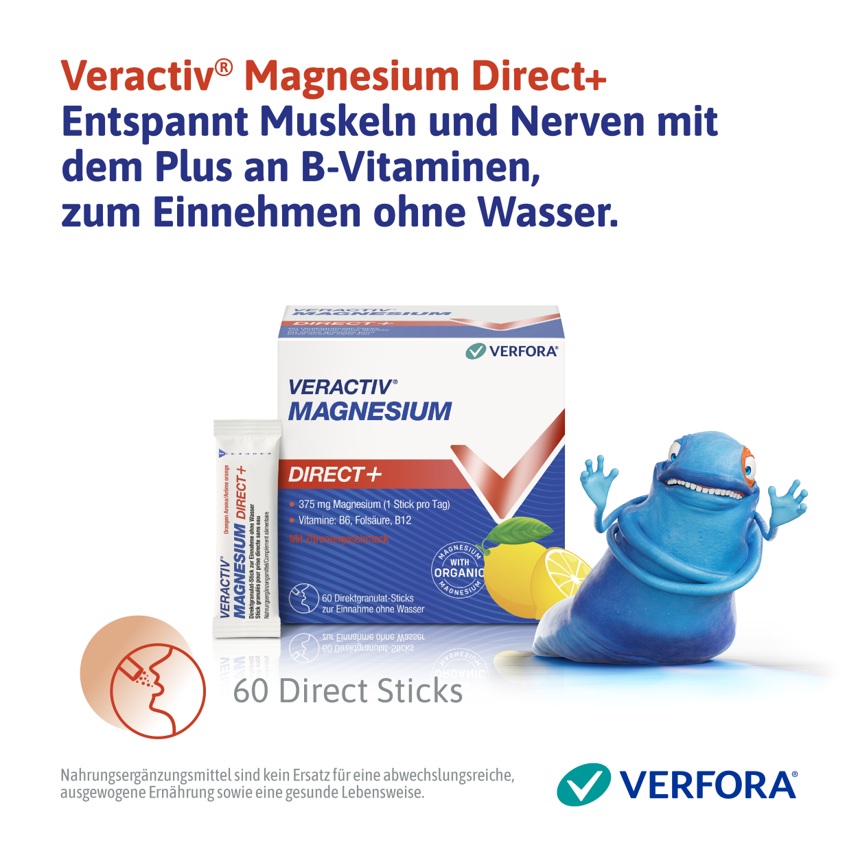 VERACTIV Magnesium Direct+ Zitrone Stick 60 Stk