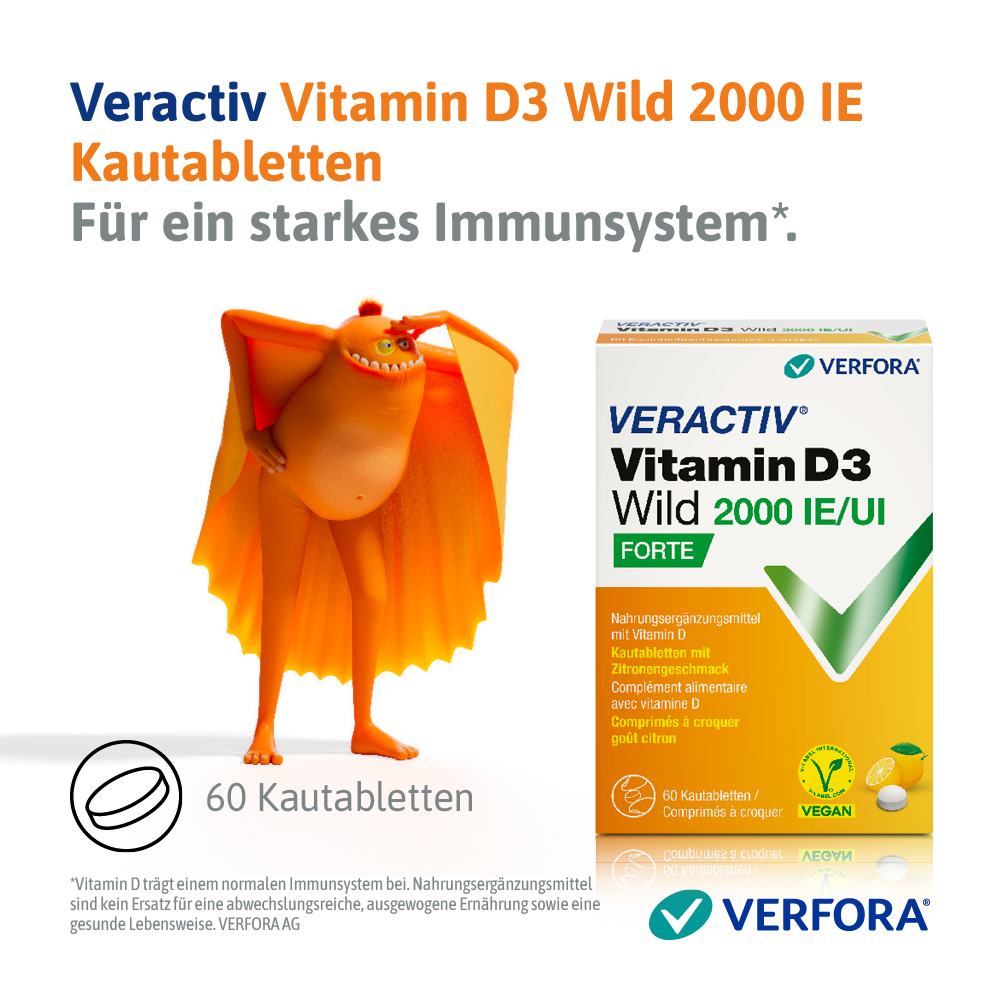 VERACTIV Vitamin D3 Wild Kautabl 2000 IE 60 Stk