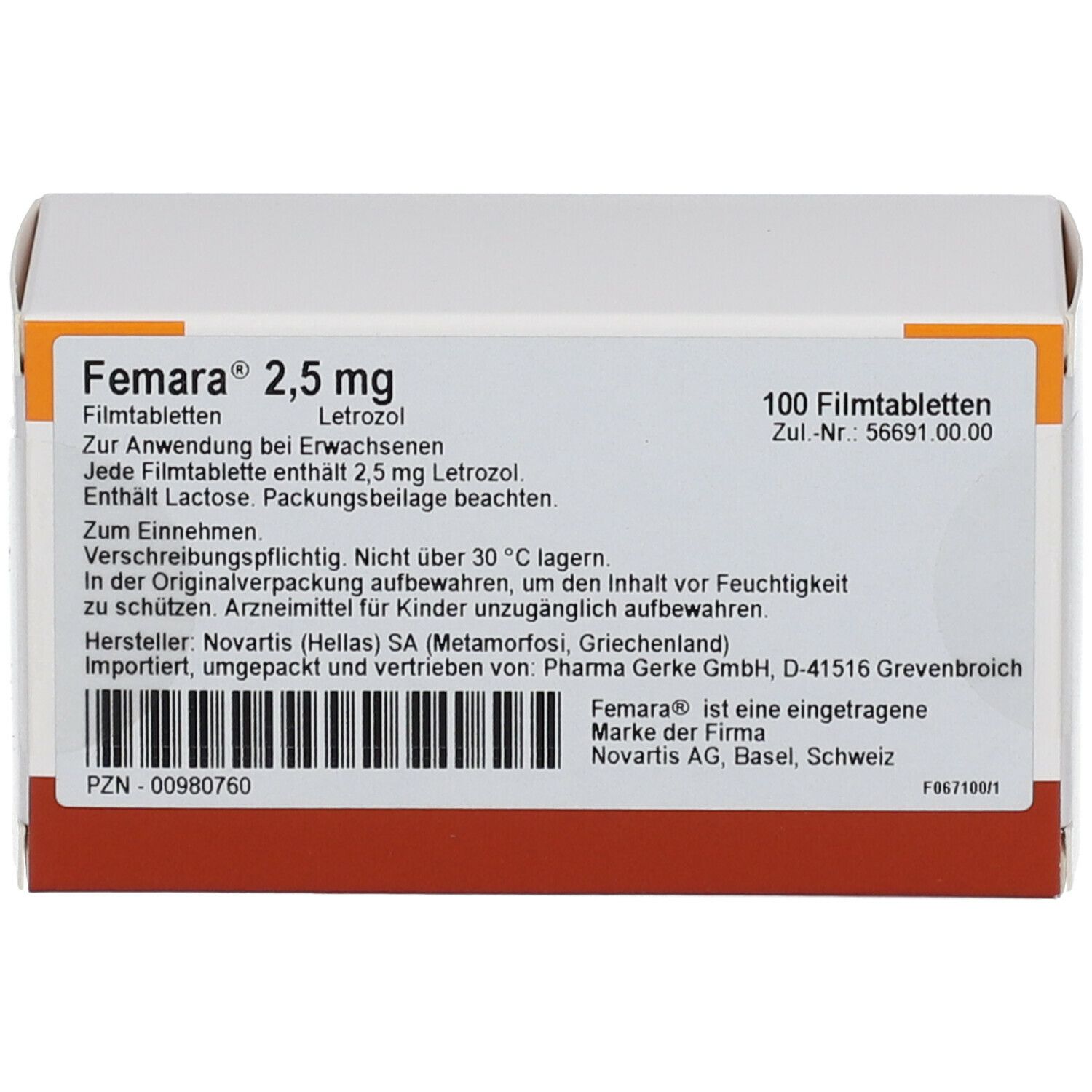 FEMARA (IP-APS) cpr pell 2.5 mg 100 pce