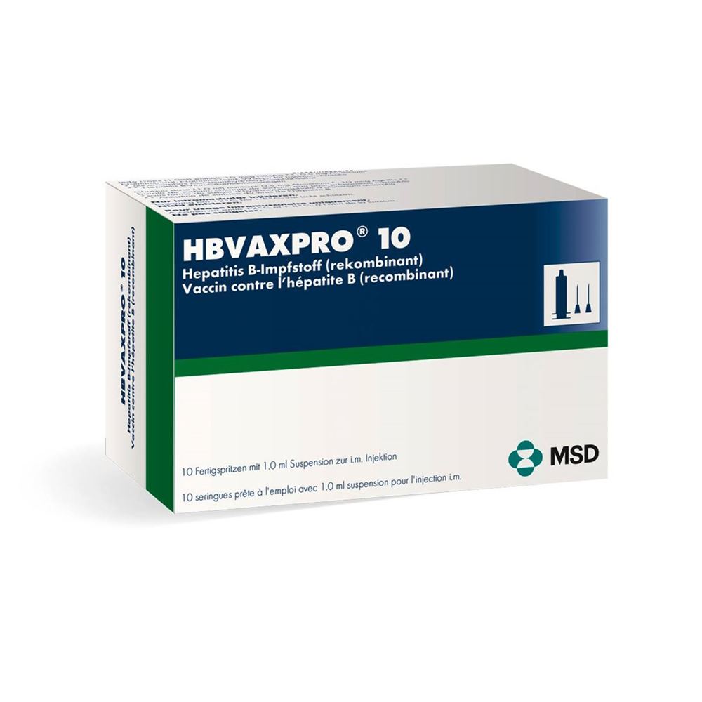 HBVAXPRO susp inj 10 µg 10x1ml pce