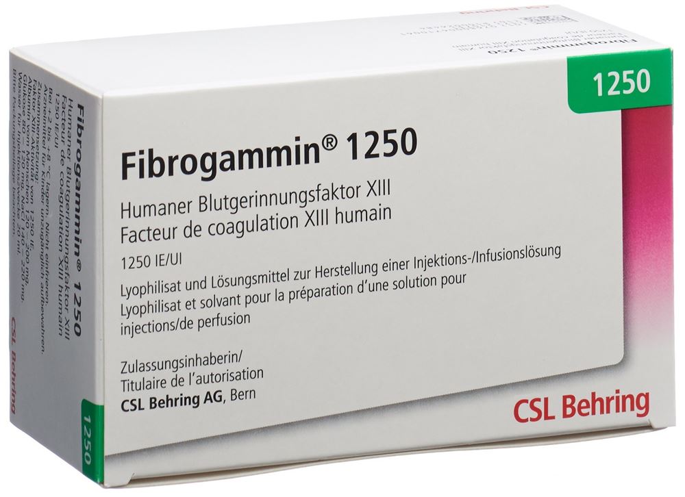 Fibrogammin 1'250 I.E., Pulver und Lösungsmittel zur Herstellung einer Injektions-/Infusionslösung