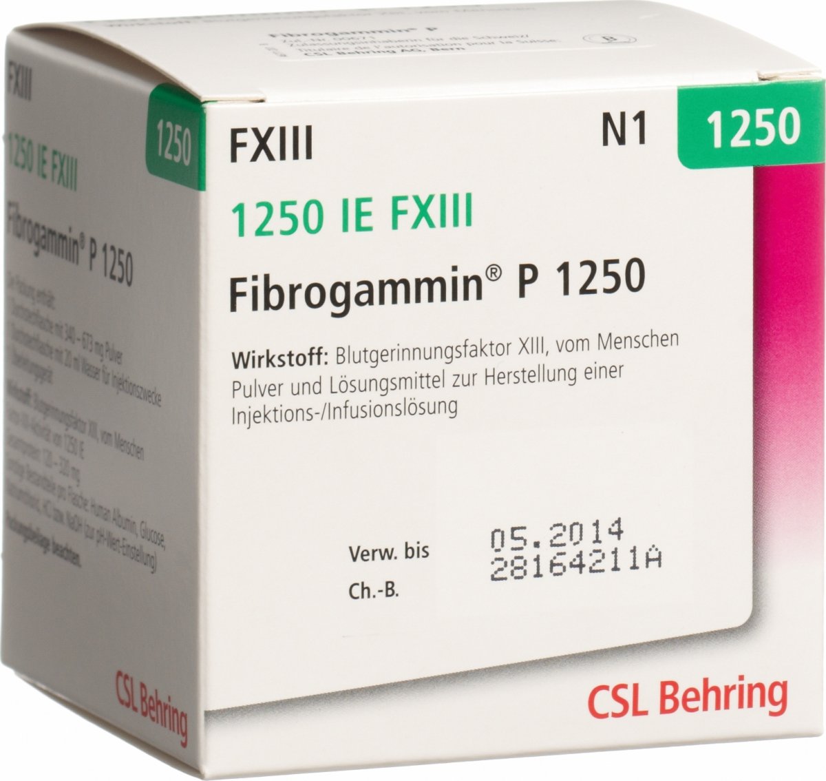 Fibrogammin 1'250 I.E., Pulver und Lösungsmittel zur Herstellung einer Injektions-/Infusionslösung