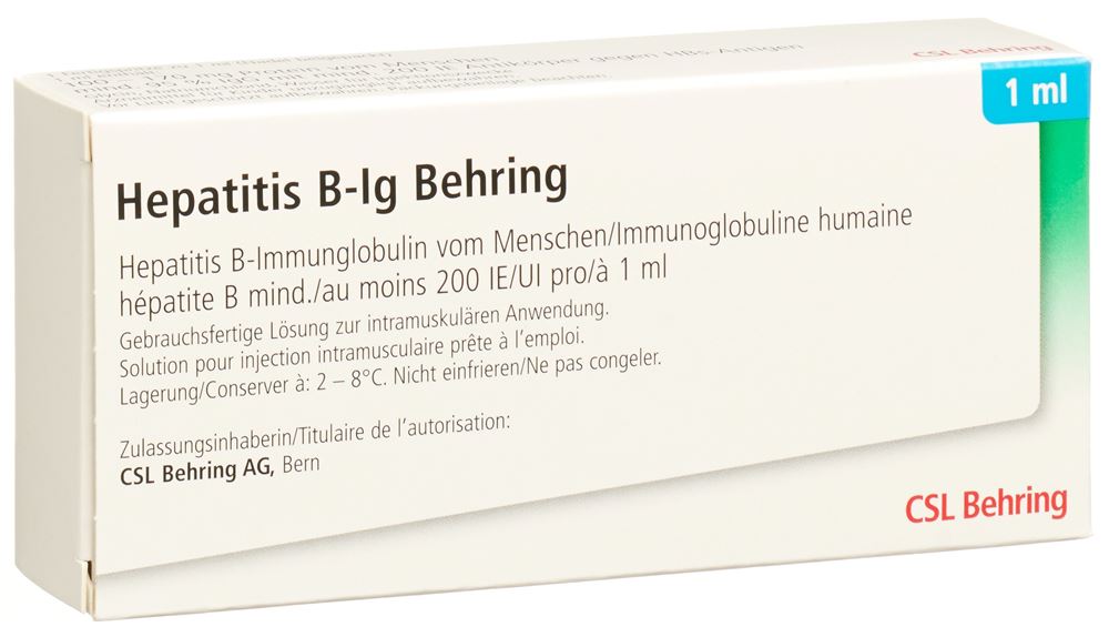 HEPATITIS B-IG Behring sol inj  200 U.I. 1 ml PFS
