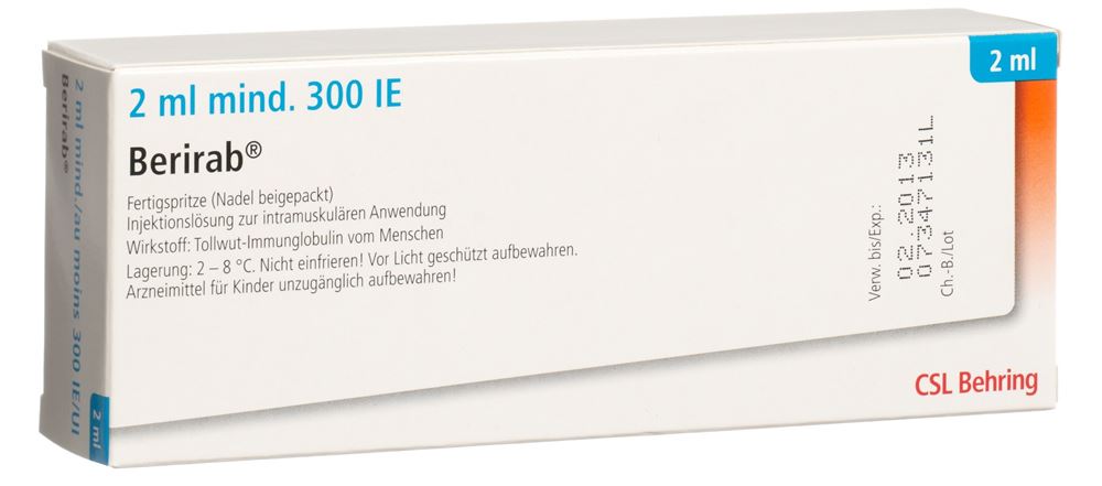 BERIRAB sol inj 300 U.I. 2 ml PFS