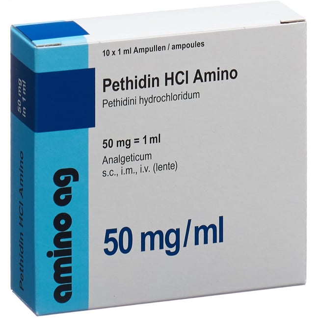 Pethidin HCl Amino 50 mg/1 ml, Injektionslösung