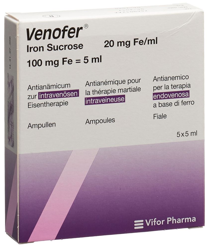 VENOFER sol inj 100mg 5x5 ml amp