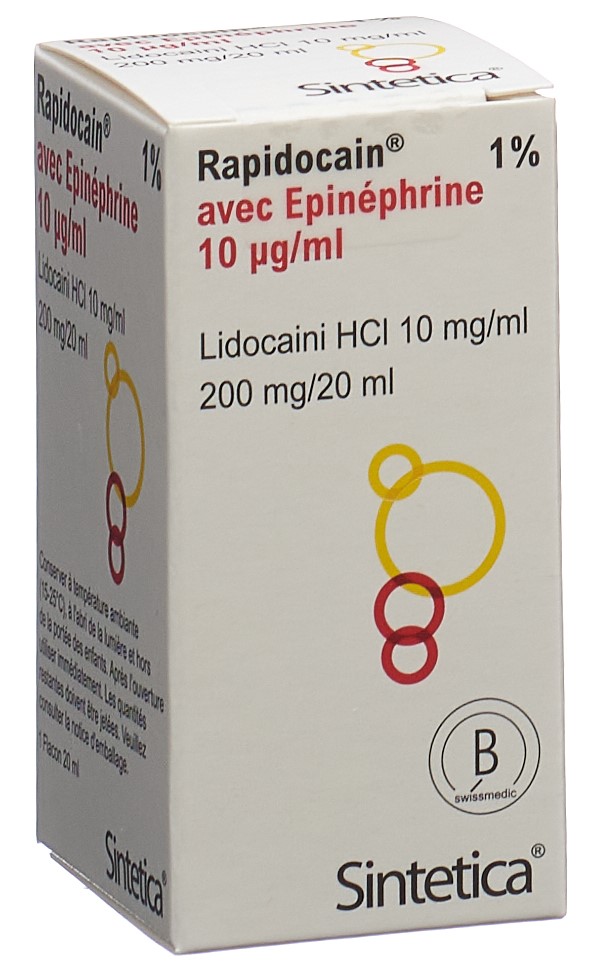 RAPIDOCAIN 10 mg/ml + Epin 10 mcg/ml vial 20 ml