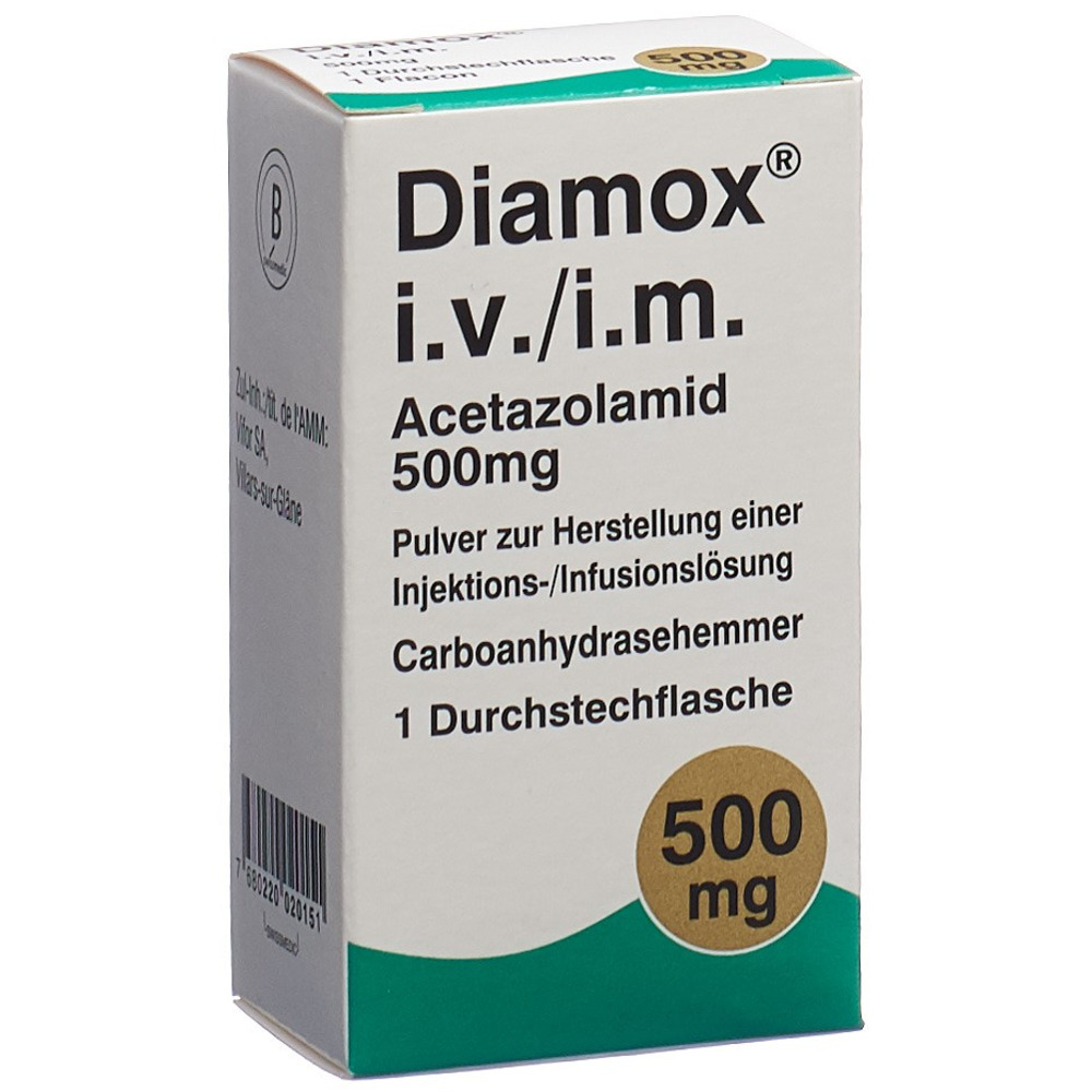 DIAMOX subst sèche 500 mg parentérale flac