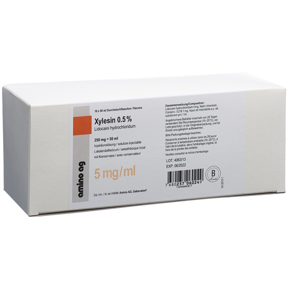 XYLESINE sol inj 250 mg/50ml a cons 10 x 50 ml
