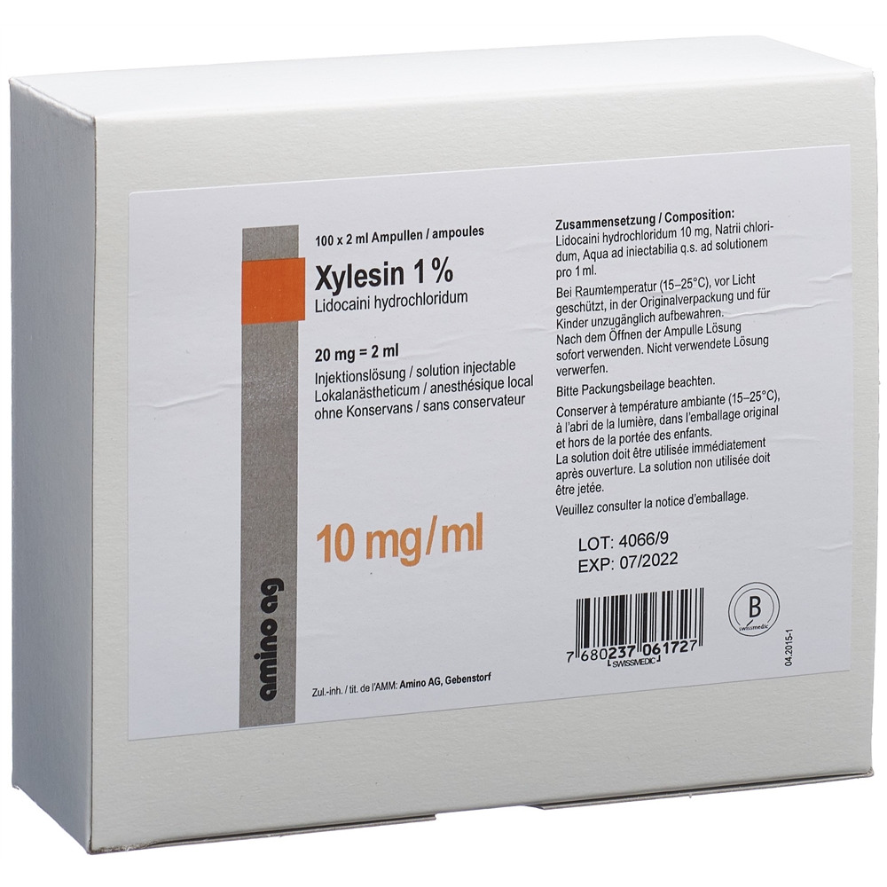 XYLESINE sol inj 20 mg/2ml 100 amp 2 ml
