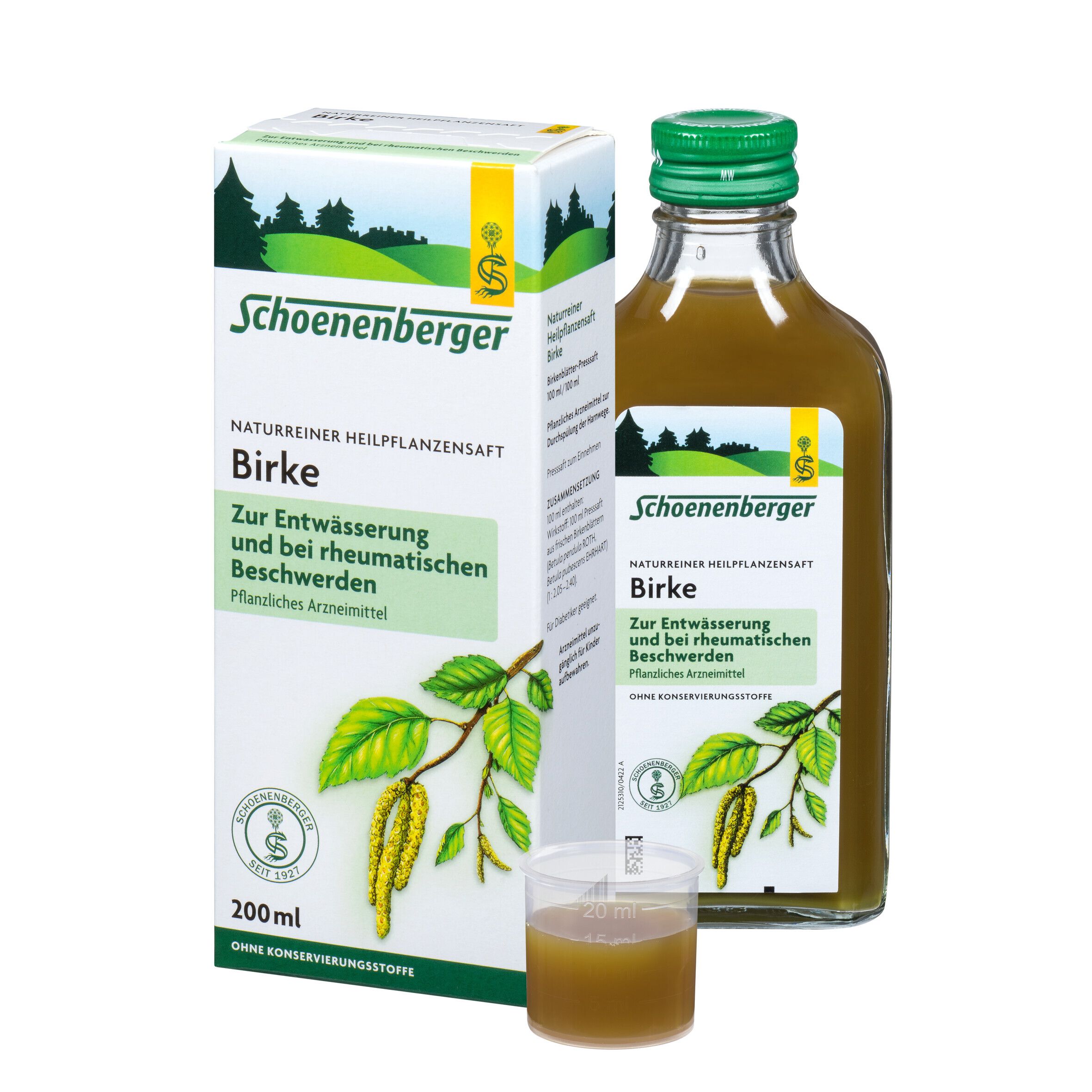 Schoenenberger naturreiner Heilpflanzensaft Birkenblatt, Flüssigkeit zum Einnehmen