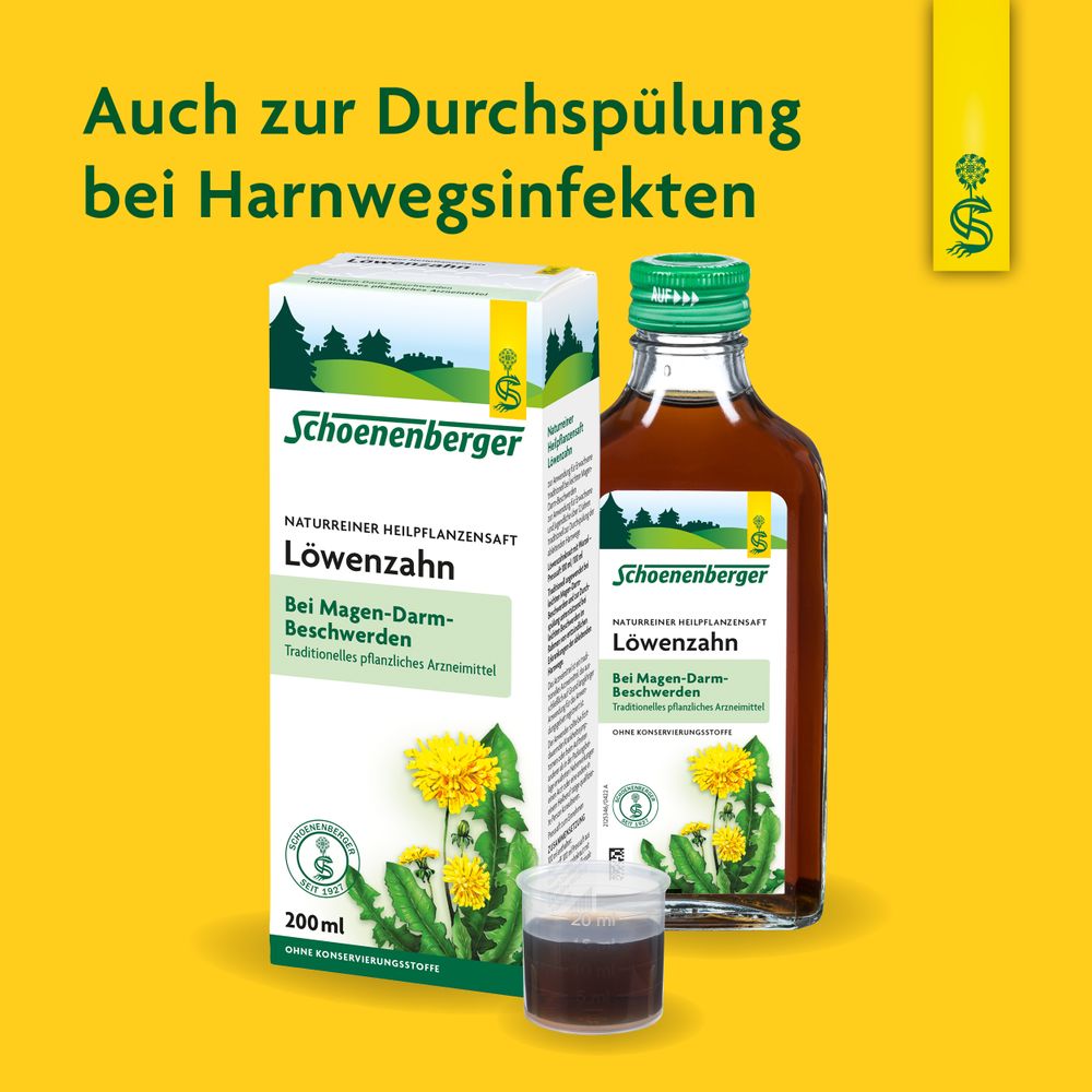 Schoenenberger naturreiner Heilpflanzensaft Löwenzahn, Flüssigkeit zum Einnehmen