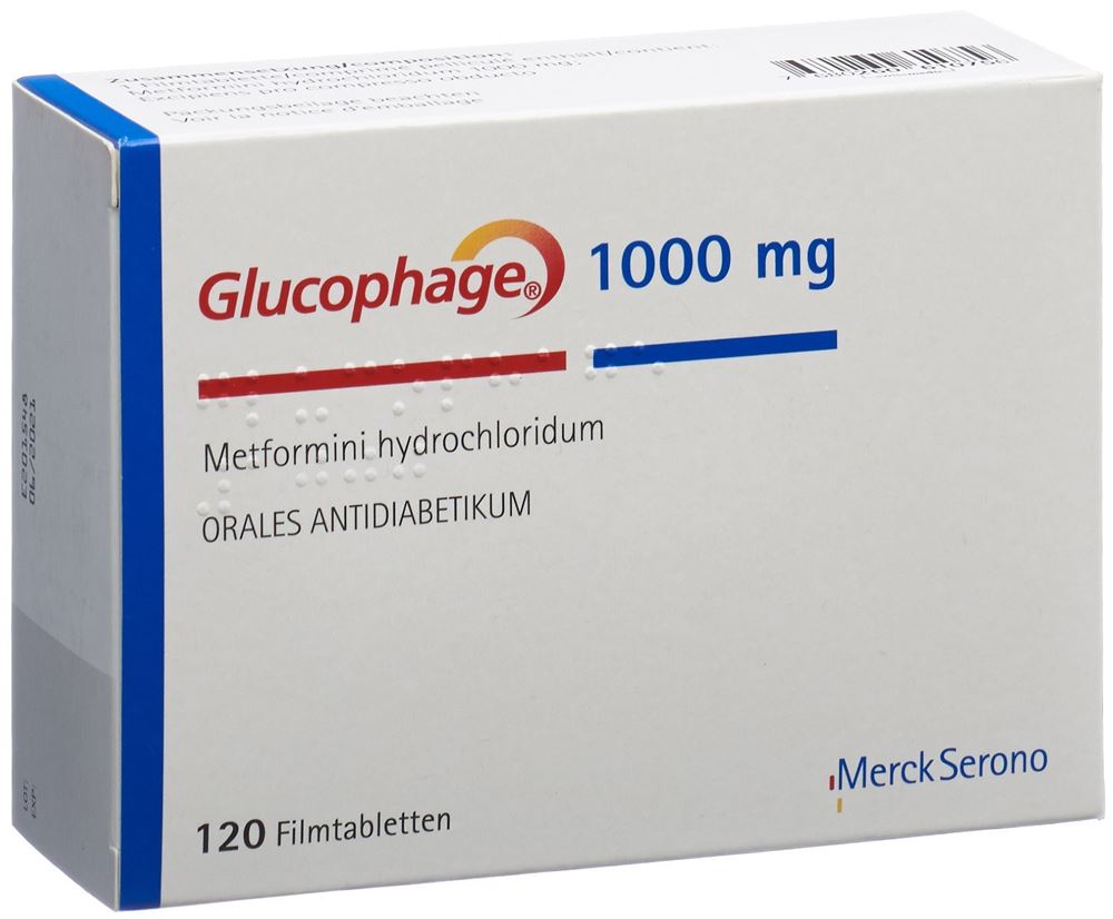 GLUCOPHAGE cpr pell 1000 mg 120 pce