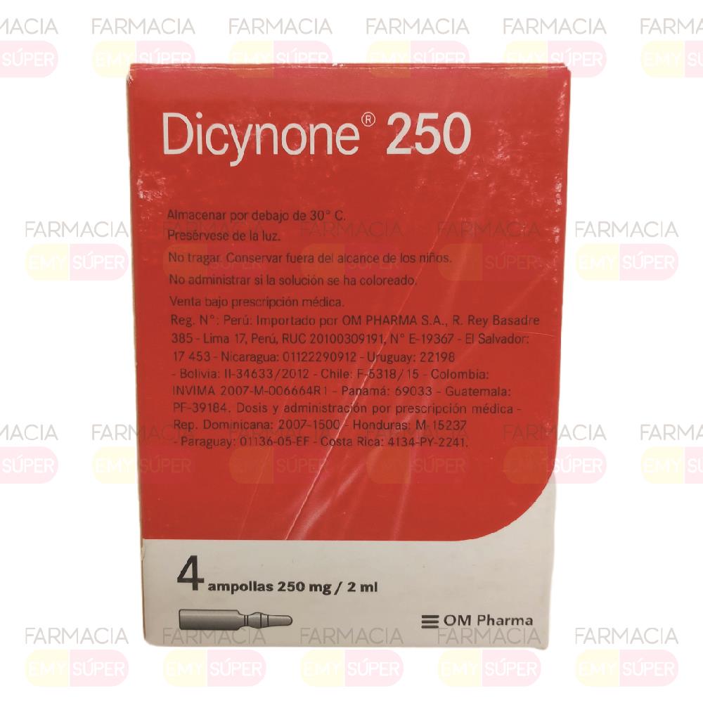 DICYNONE sol inj 250 mg 4 amp 2 ml