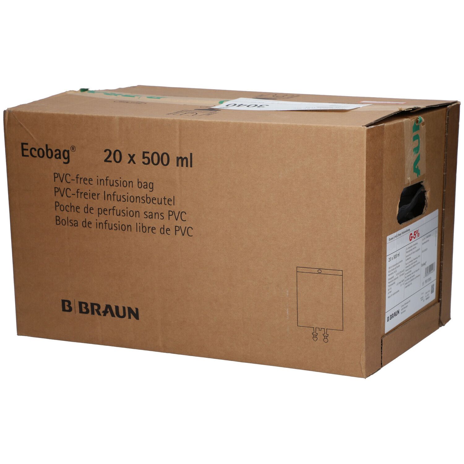 GLUC Braun sol perf 5 % 500ml Ecobag 20 pce