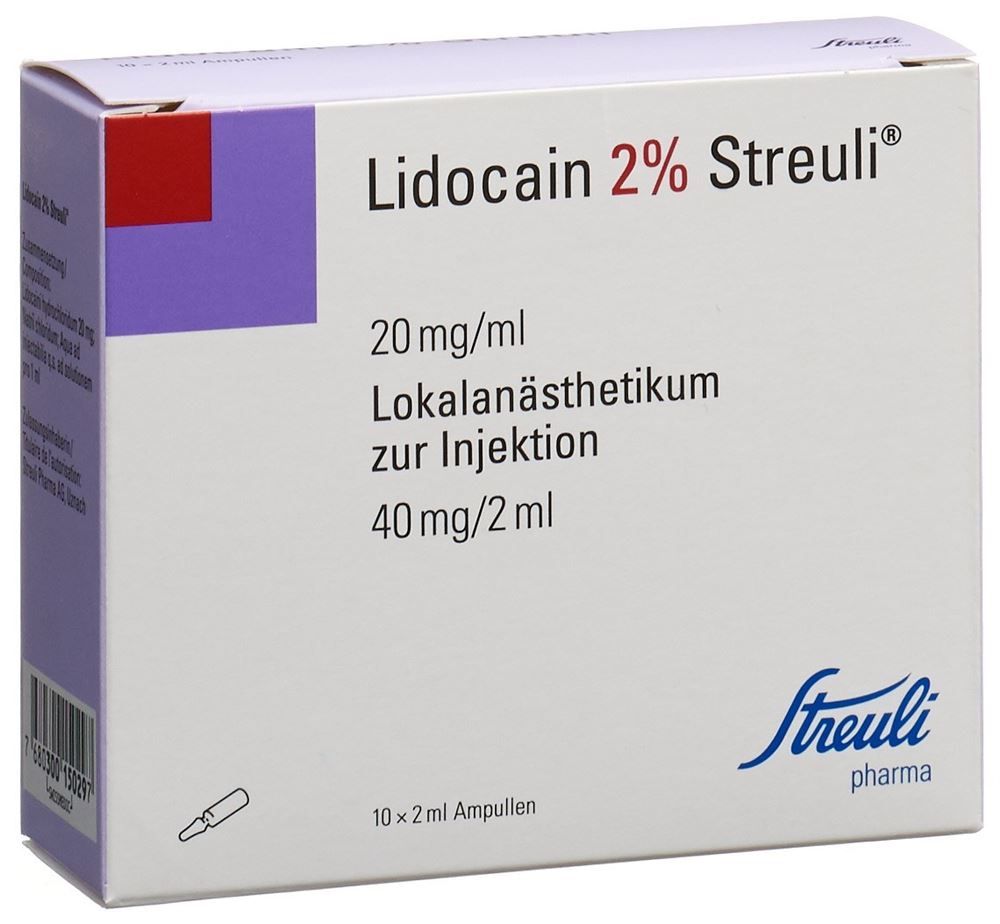 Lidocaïne Streuli Ampoules 20mg/ml, 10x2ml
