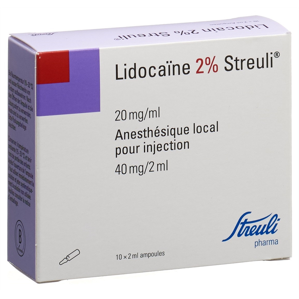 Lidocaïne Streuli Ampoules 20mg/ml, 10x2ml