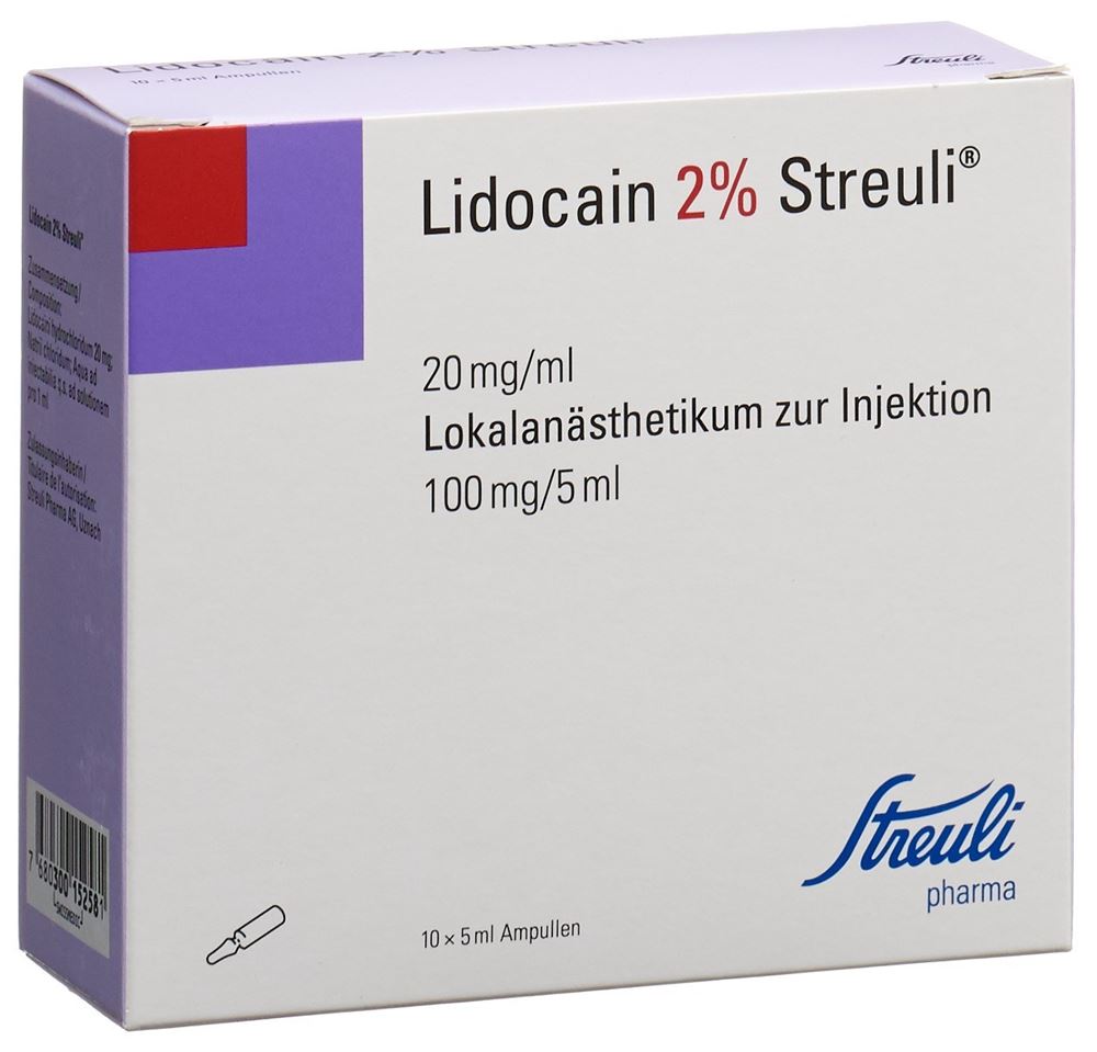 Lidocaïne Streuli Ampoules 20mg/ml, 10x5ml