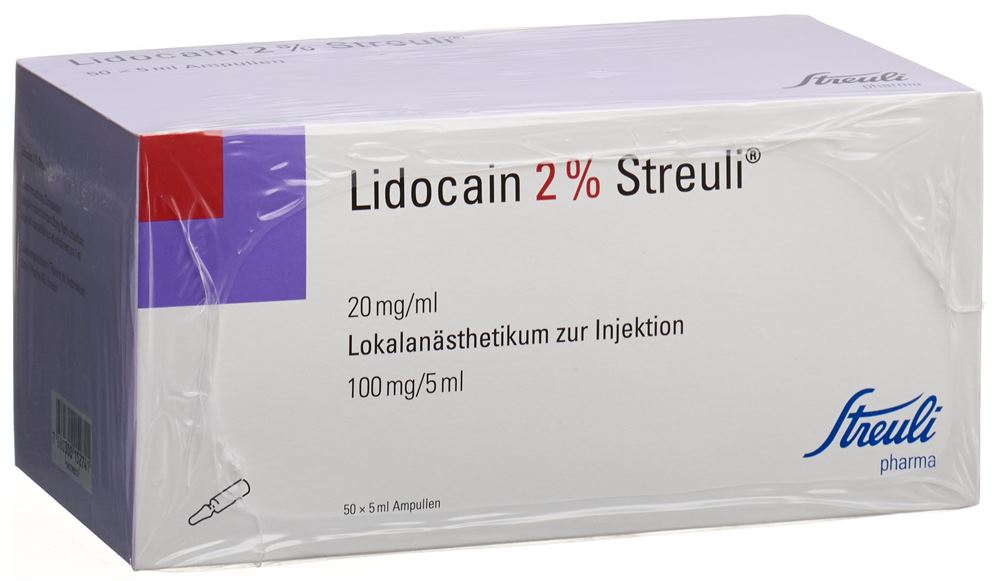 Lidocaïne Streuli Ampoules 20mg/ml, 50x5ml