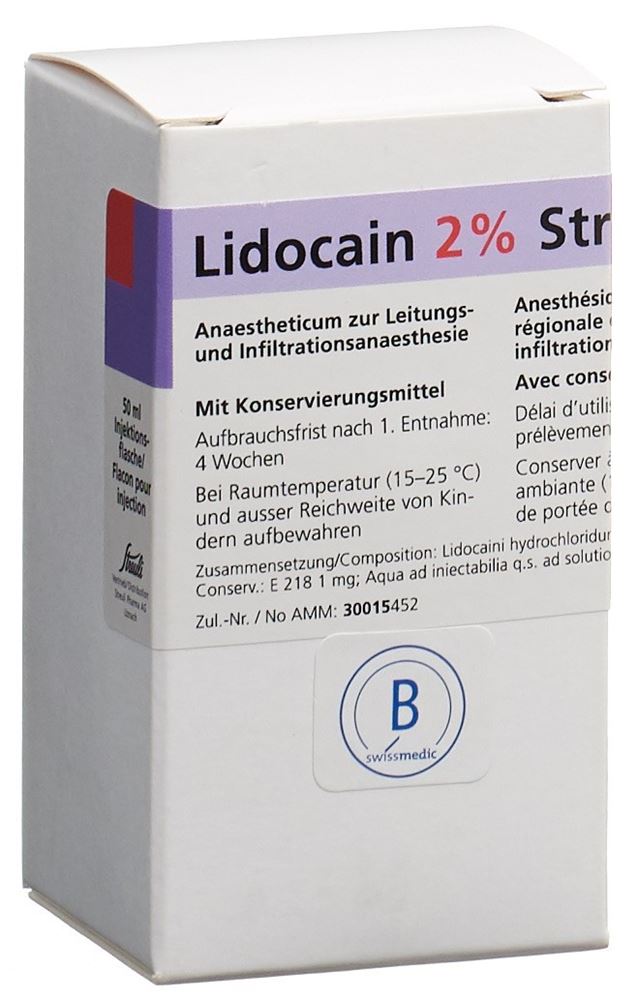 Lidocaïne Streuli Flacons 20mg/ml, 1x50ml