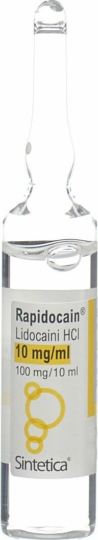RAPIDOCAIN 100 mg/10ml s cons 10 amp 10 ml