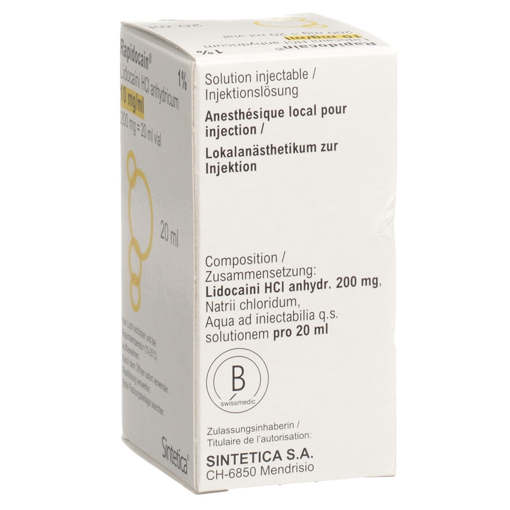 RAPIDOCAIN 200 mg/20ml s cons vial 20 ml