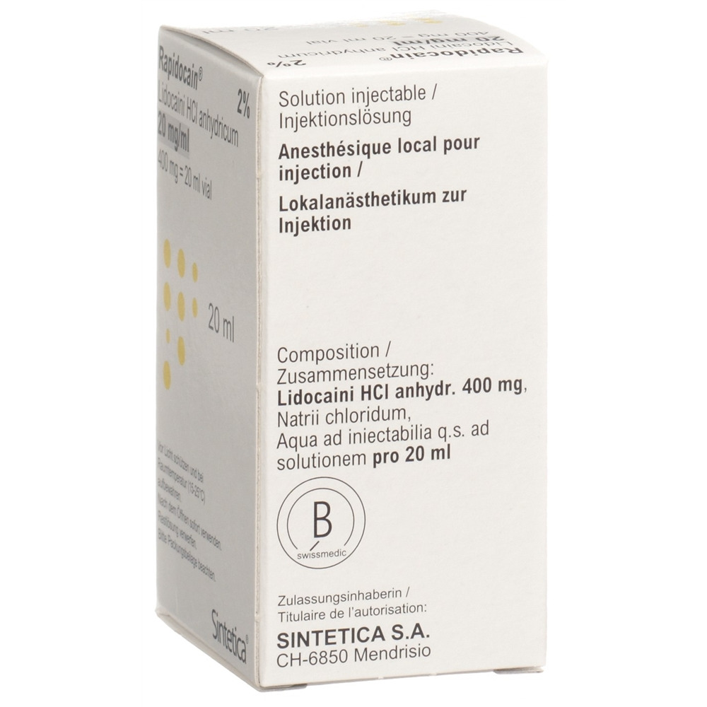 RAPIDOCAIN 400 mg/20ml s cons vial 20 ml