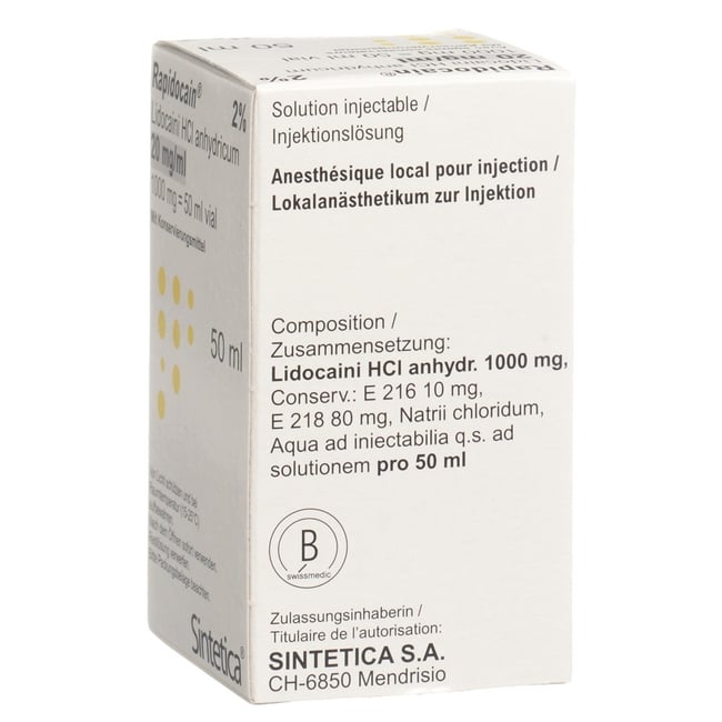 Rapidocain 20 mg/ml con agenti conservanti, soluzione iniettabile