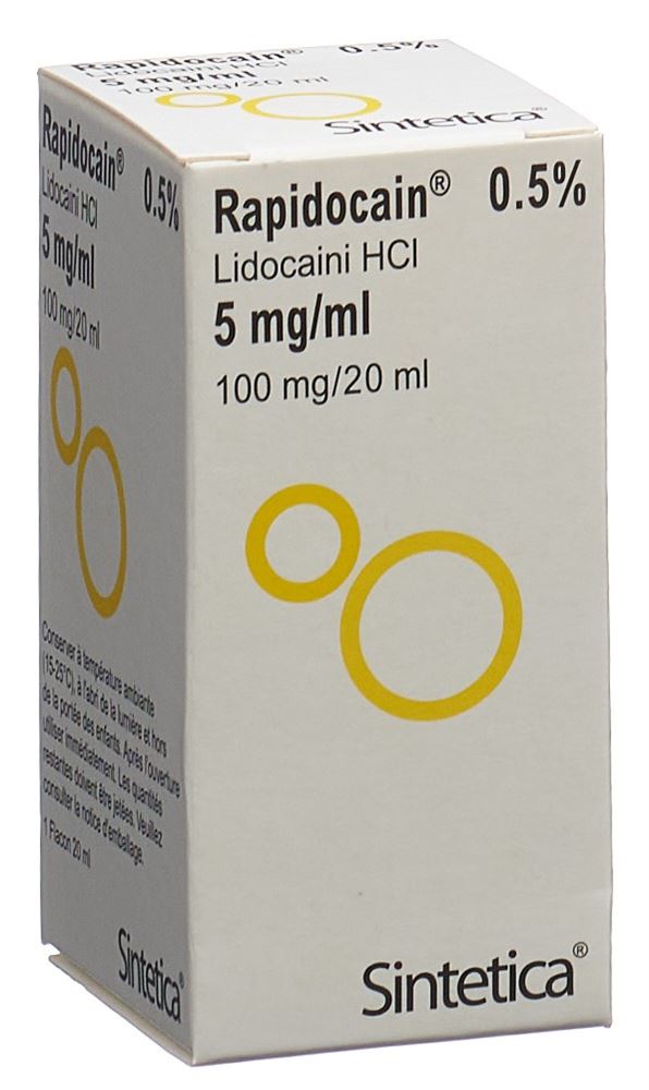 RAPIDOCAIN 100 mg/20ml s cons vial 20 ml