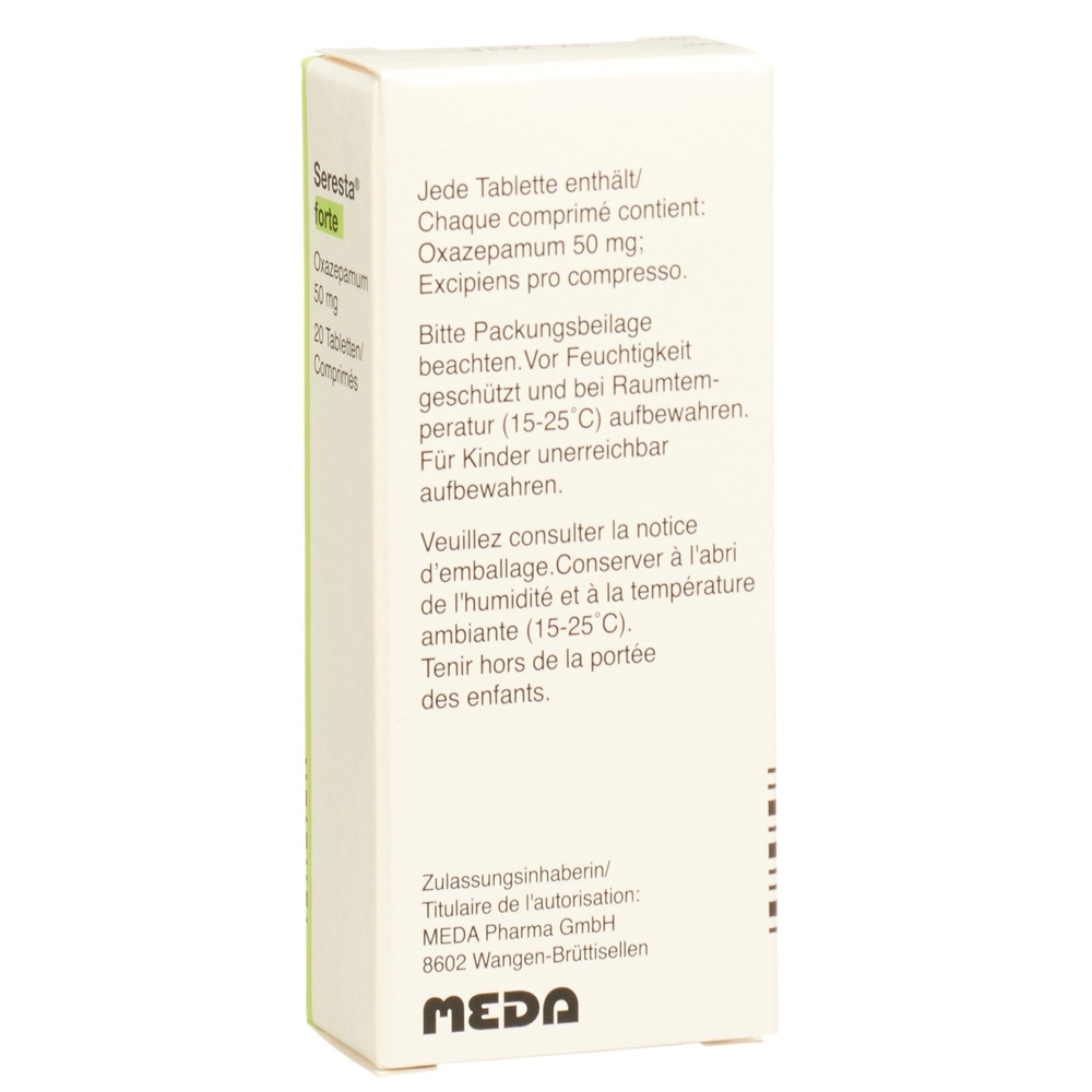 Seresta forte, Tabletten