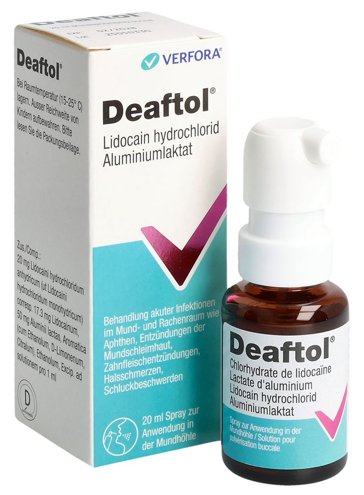 DEAFTOL spray buccal av lidocaïne 20 ml