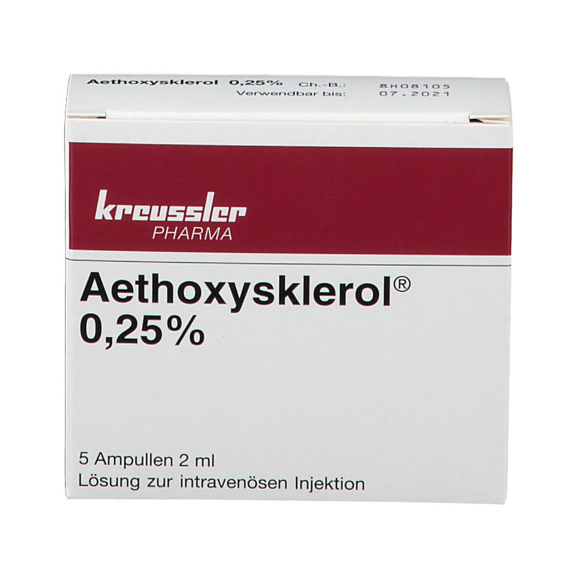 Aethoxysklerol 0.25 %, Injektionslösung