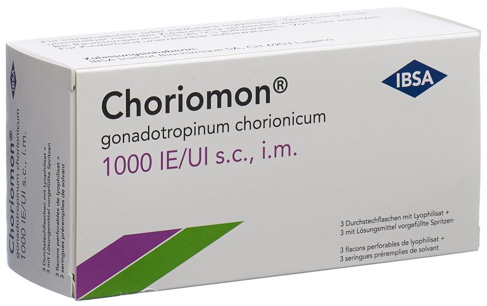 CHORIOMON 1000 UI c solv (seringue) flac 3 pce