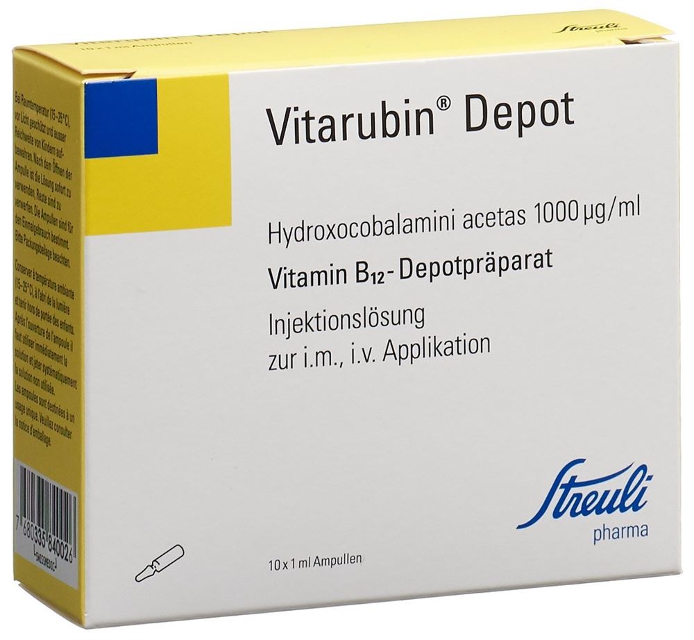 VITARUBIN Dépôt sol inj 1 mg/ml 10 amp 1 ml