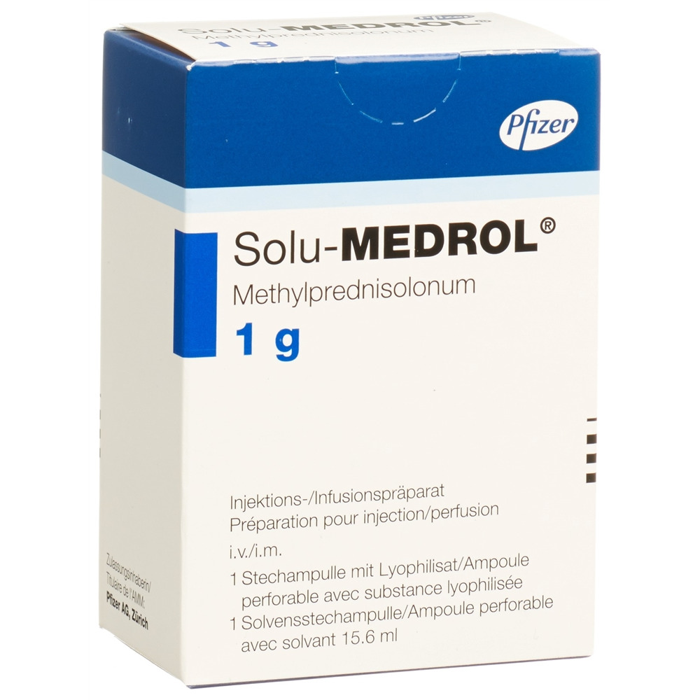 Solu-Medrol 1 g, Pulver und Lösungsmittel zur Herstellung einer Injektions-/Infusionslösung