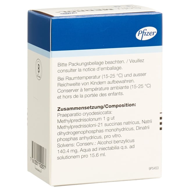 Solu-Medrol 1 g, Pulver und Lösungsmittel zur Herstellung einer Injektions-/Infusionslösung