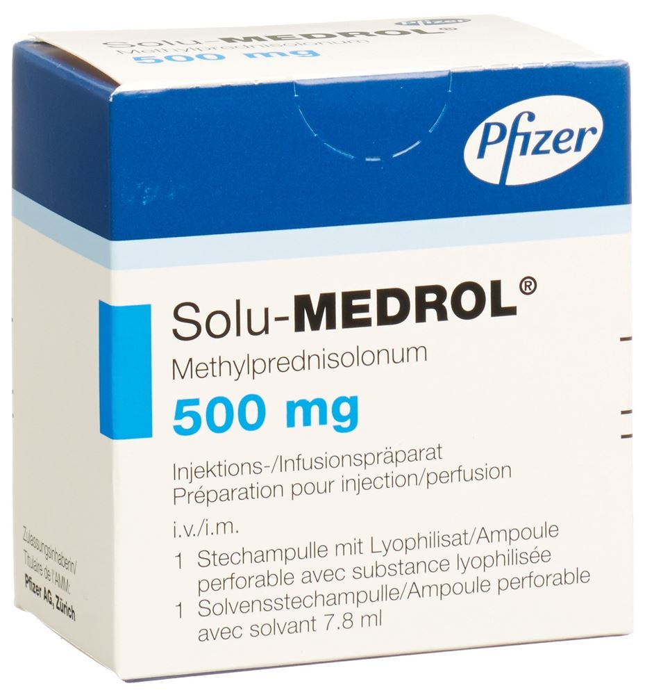 SOLU-MEDROL subst sèche 500 mg c solv flac