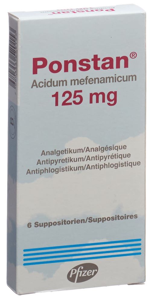 PONSTAN supp 125 mg enf 6 pce