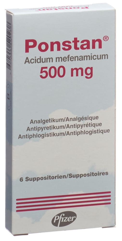 PONSTAN supp 500 mg adult 6 pce