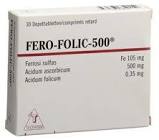FERO FOLIC 500 cpr ret 500 mg 30 pce