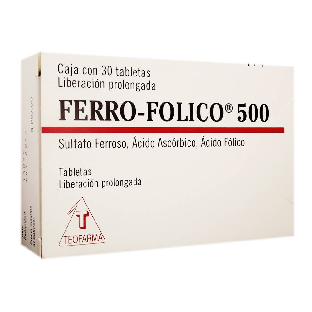 FERO FOLIC 500 cpr ret 500 mg 30 pce