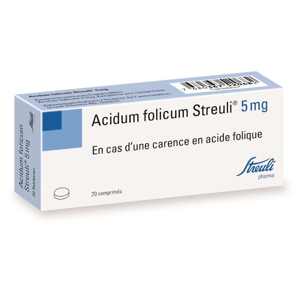 ACIDUM FOLICUM Streuli cpr 5 mg 20 pce